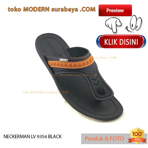 NECKERMAN LV 9356 BLACK sendal pria sopan casual flat flip flop