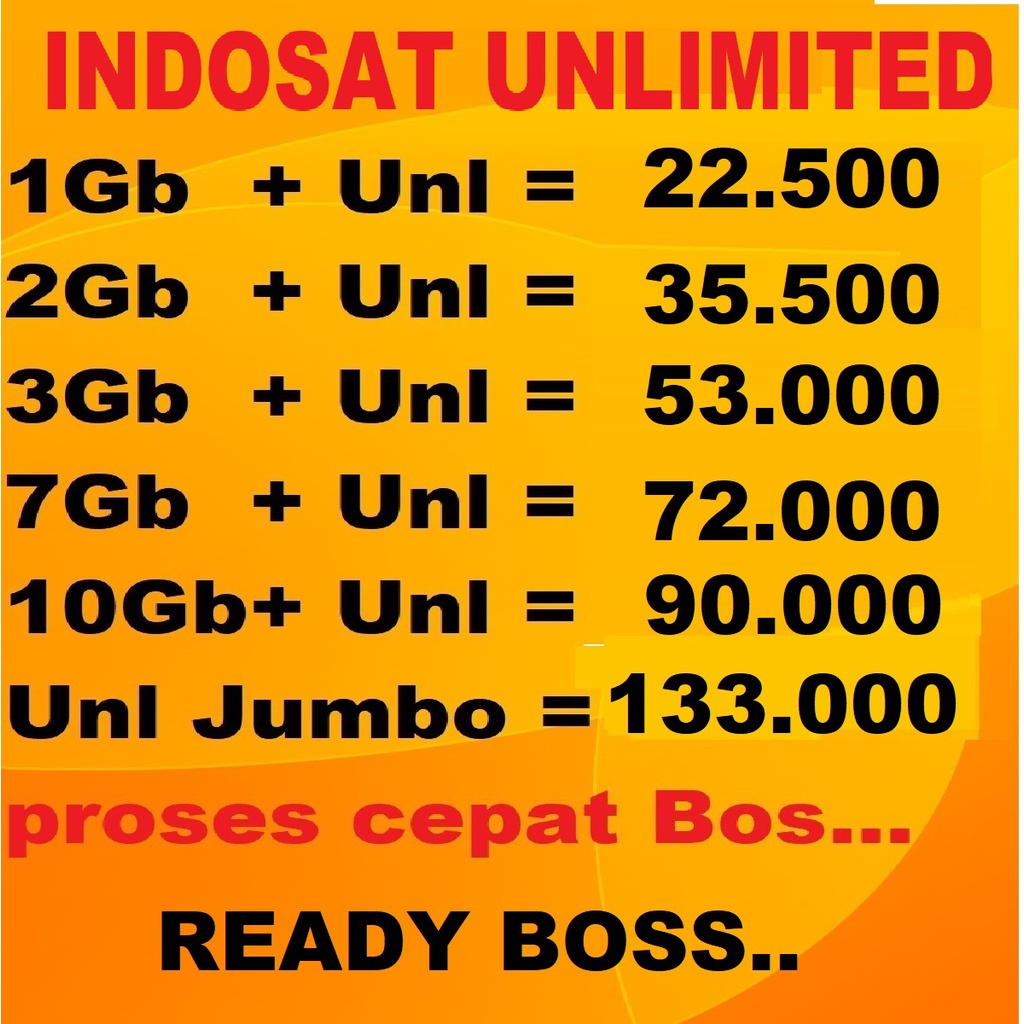 Paket Data INDOSAT Unlimited Freedom Internet  Freedom Combo Unlimited  kuota indosat 50gb