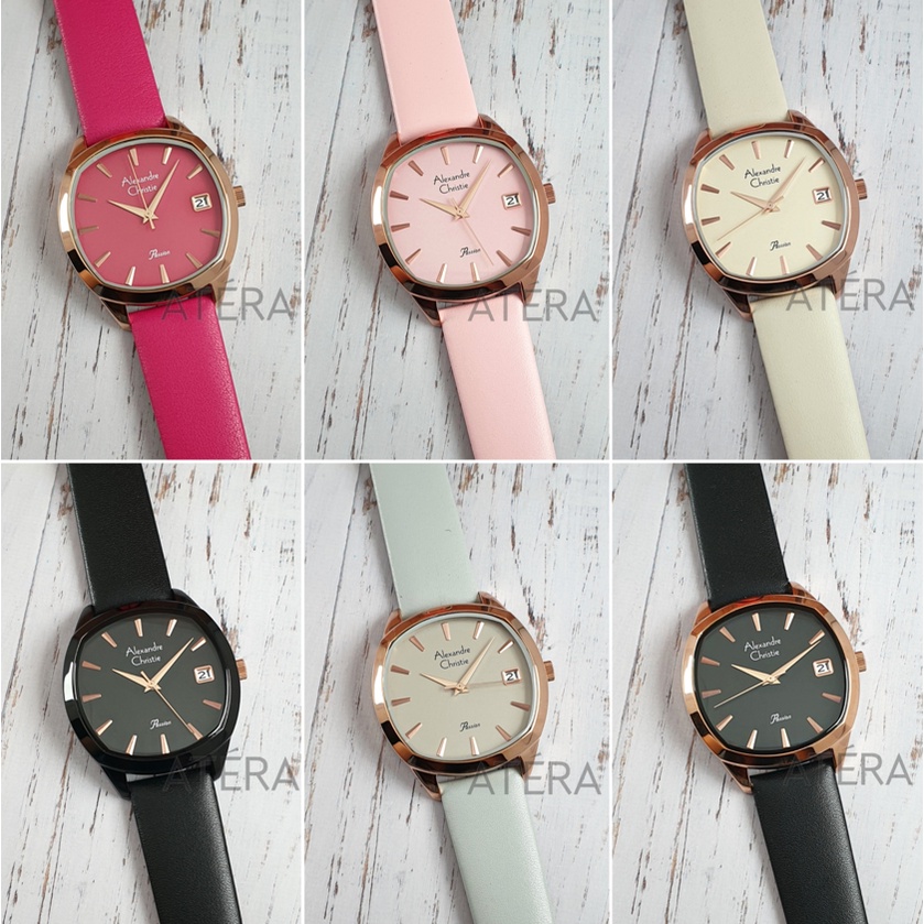 ALEXANDRE CHRISTIE AC 2962 WANITA ORIGINAL /JAM TANGAN CEWEK  AC2962 LD KULIT LEATHER ALEXANDER ROSE