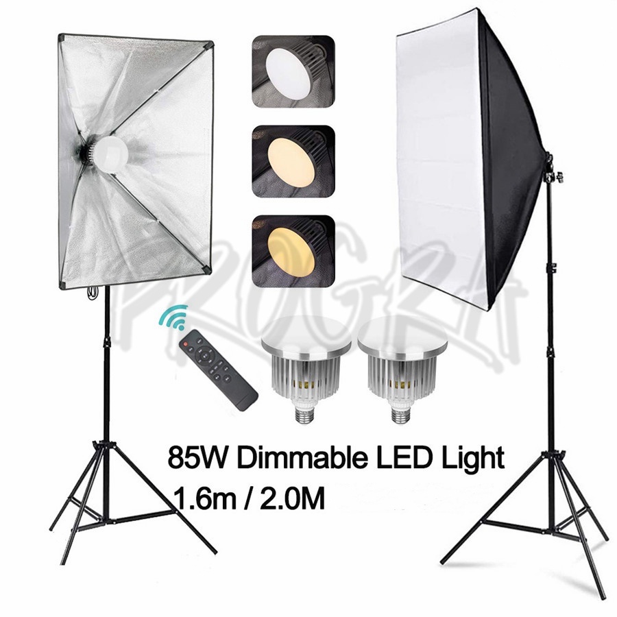 Jual Dimmable LED Light Softbox Kit Photo Studio Photography Lighting