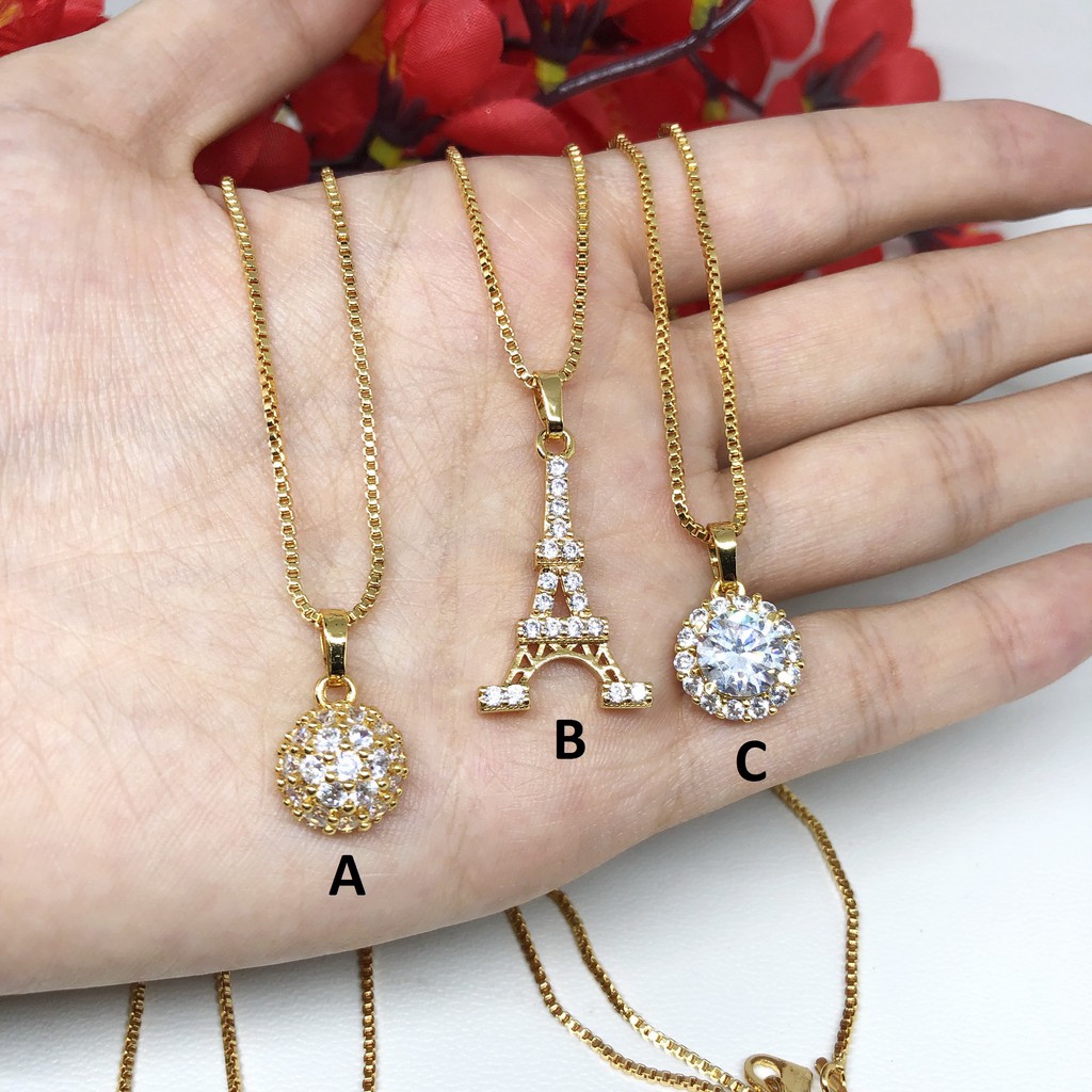 Kalung Xuping Motif Bulat Klasik Eiffel Perhiasan Lapis Emas - BN212