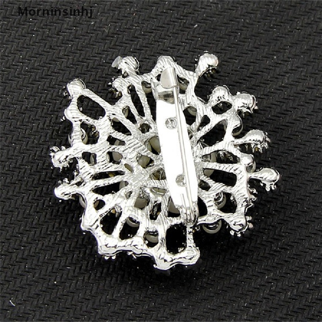 Mornin Hot Pearl Rhinestone Crystal Vintage Flower Brooch Pin Bros Untuk Wanita Hadiah id