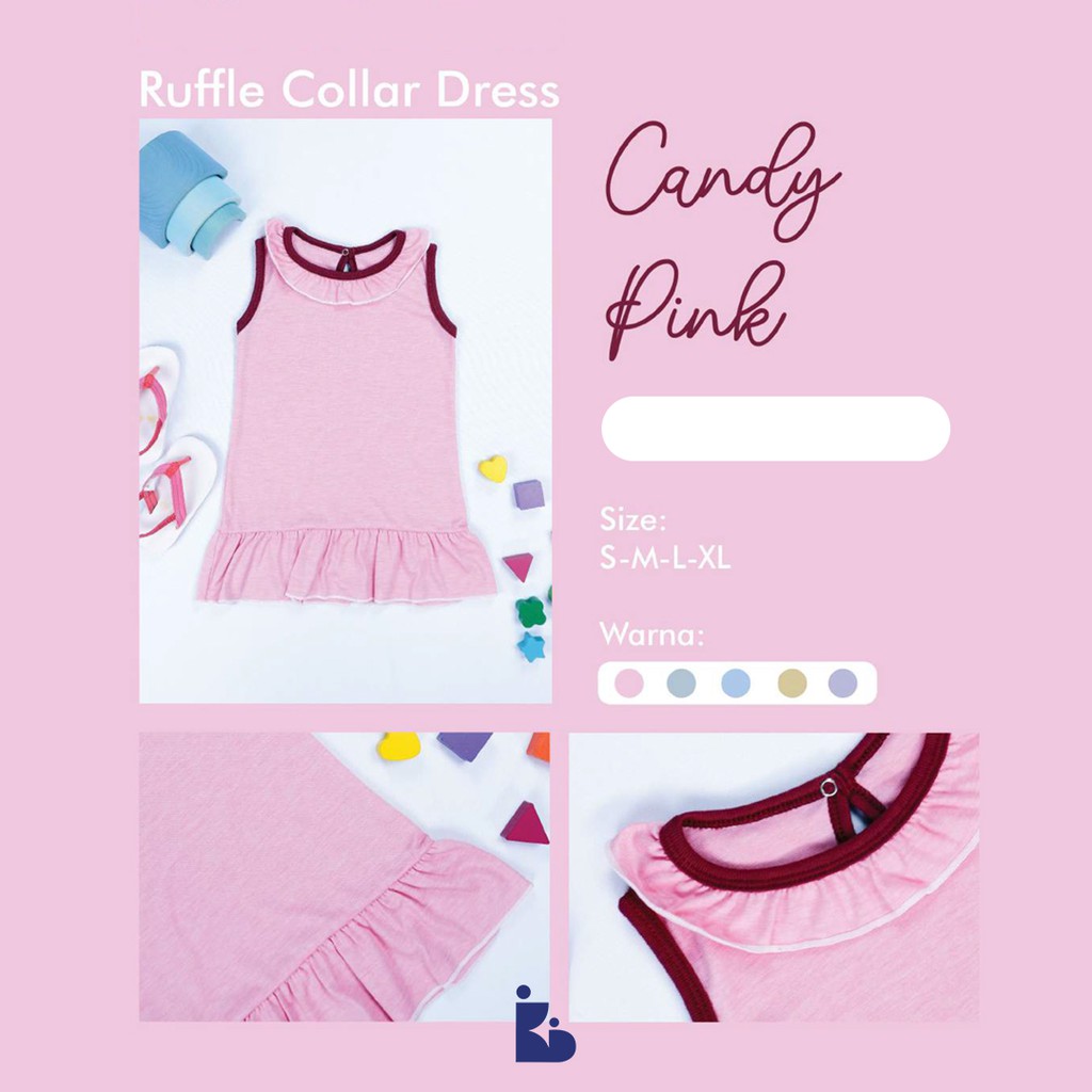 Cuit Kids Collar Ruffle Dress Natsu Series | Baju Dress | Dress Anak | Pakaian Anak