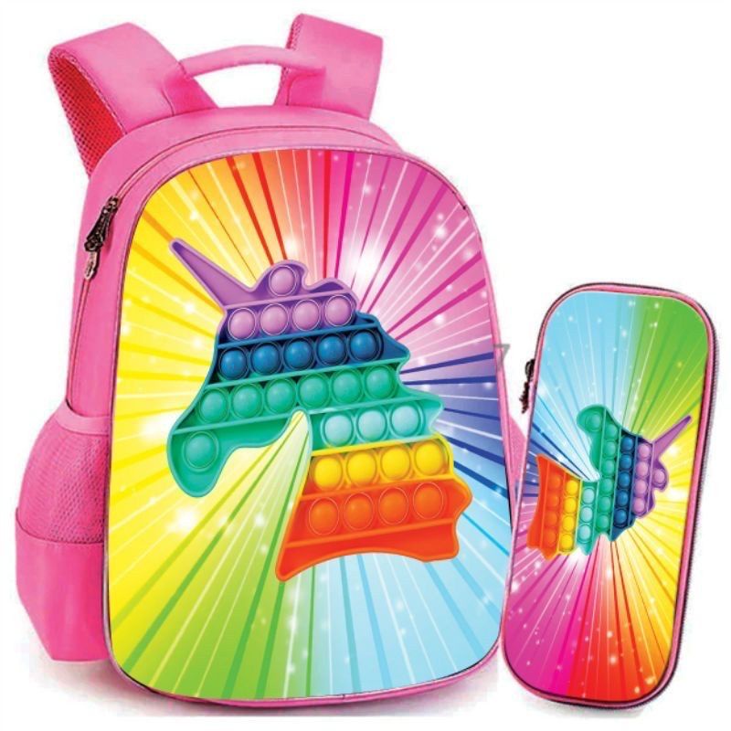 Tas Ransel Anak Pop It Gemash Free Pouch 2in1 / Tas Sekolah Anak