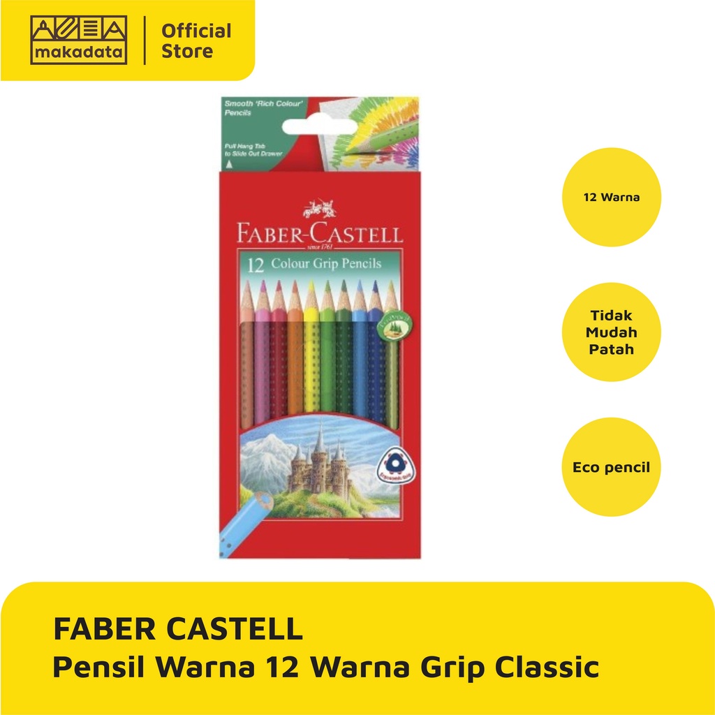 

COLOUR PENCIL / PENSIL WARNA FABER CASTELL 12 WARNA GRIP CLASSIC MURAH