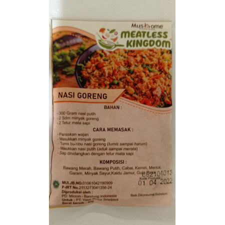 

Meatless Kingdom Bumbu Nasi Goreng