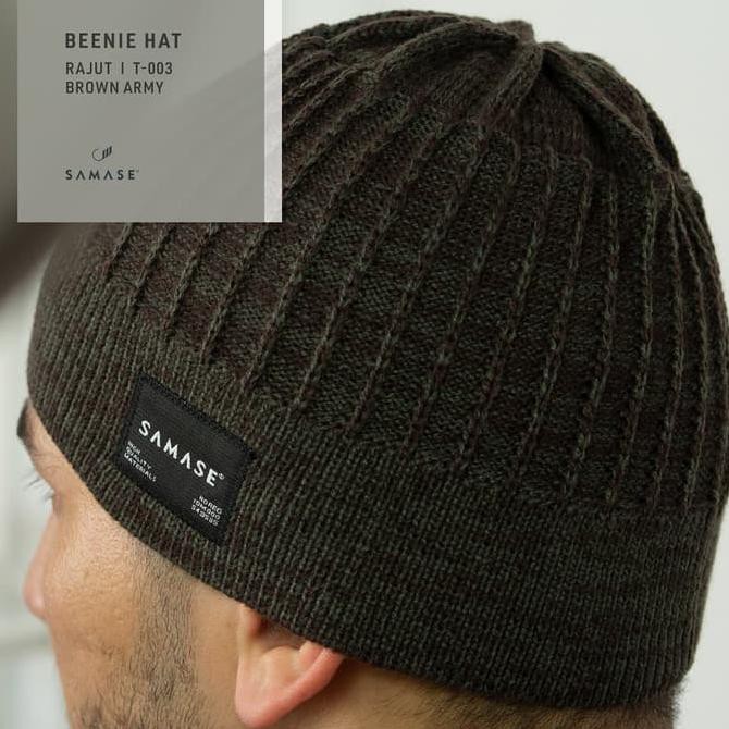 beanie hat brown army samase