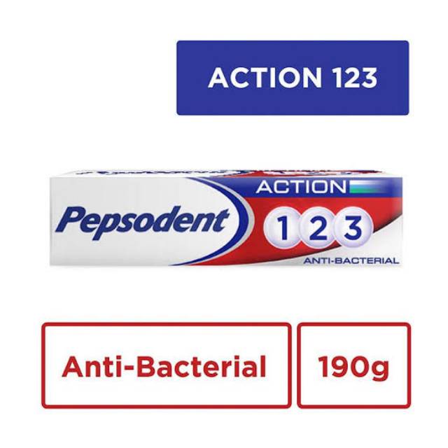 Pepsodent action 123 White/Herbal/Antbactria/Original 190gr /Charcoal 160gr ORIGINAL-BPOM