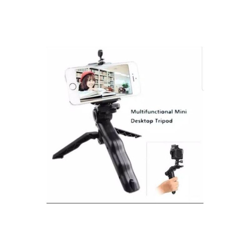 TRIPOD MINI YOUTUBER TRIPOD TANGAN TRIPOD CAMERA + HOLDER HP HOLDER U - PELANGI ACCESORIES 88