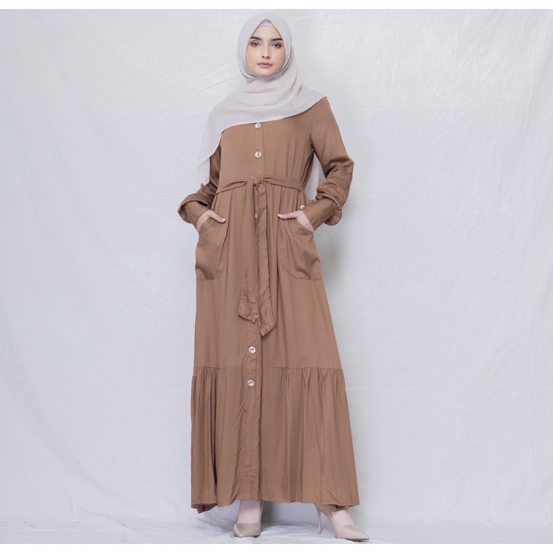 Button Dress Anggianirini X Aznii Official I Dress Wanita Kekinian Casual