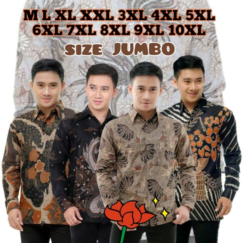 BAJU  KEMEJA BATIK PRIA BIG SIZE  JUMBO,,,LENGAN PANJANG || SIZE M L XL XXL XXXL XXXXL XXXXXL