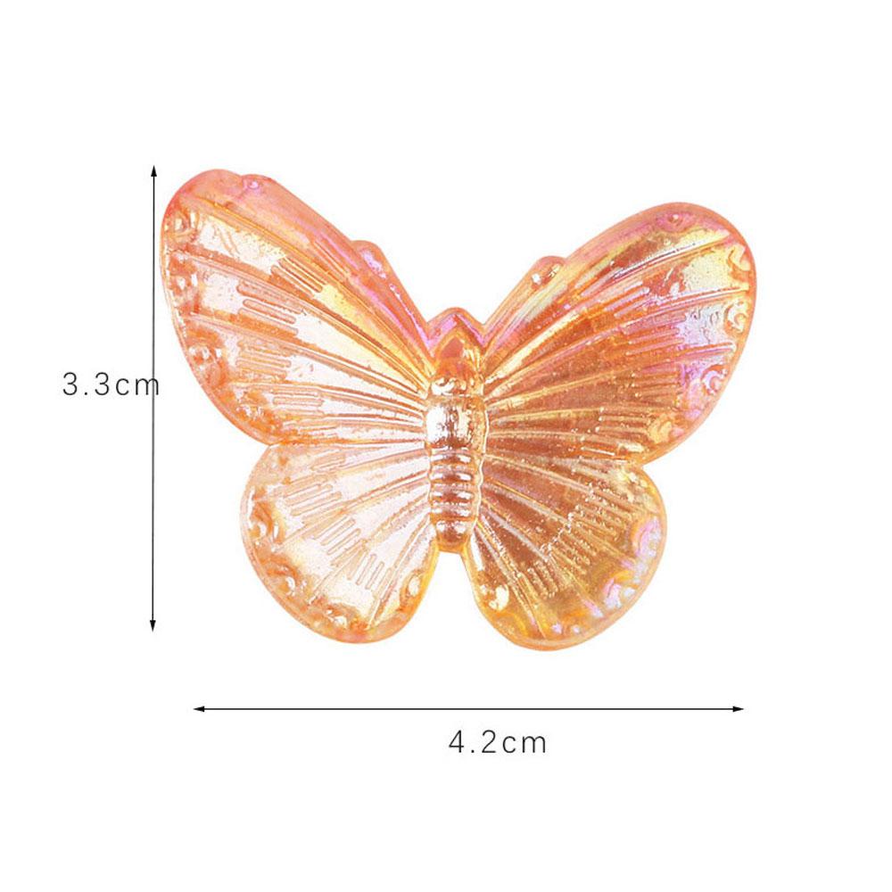 Agustina Kalung Temukan 31.5x41x4.5mm Bahan Perhiasan DIY Electroplate Acrylic Butterfly Liontin Kupu-Kupu