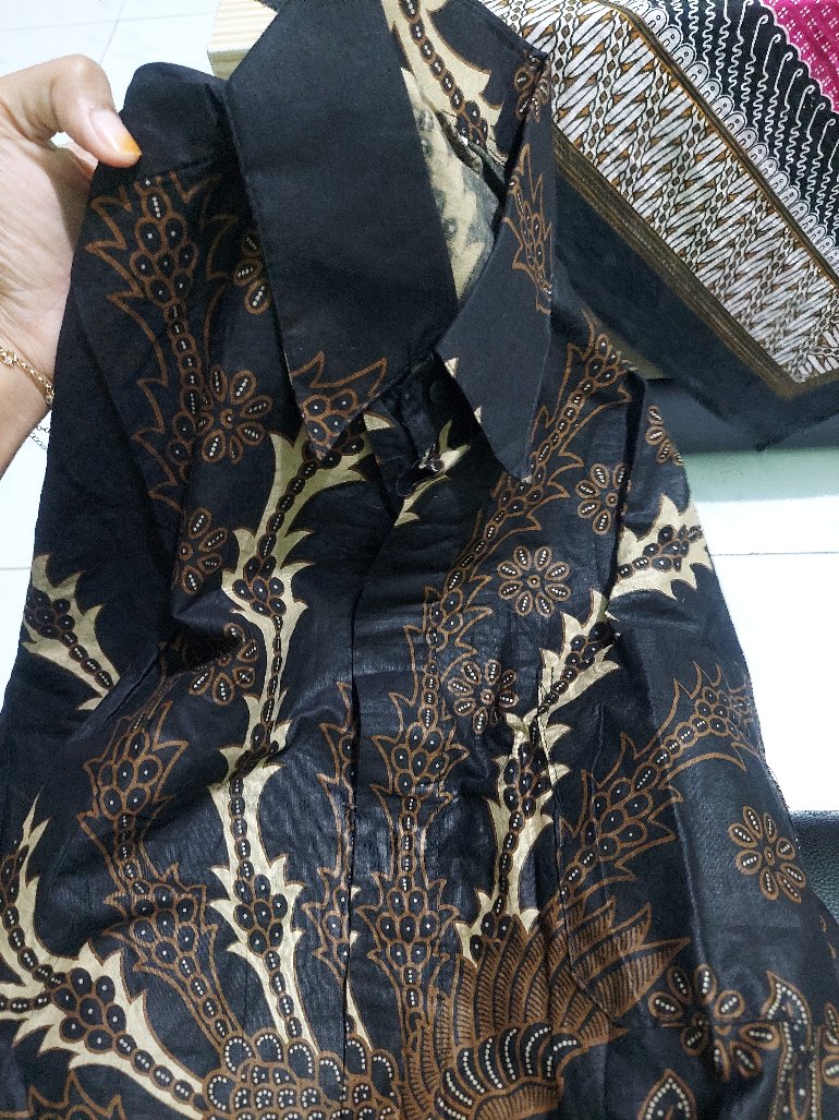 Batik Pria Size M L Xl Xxl  Bswart Batik Hrb026 Kenongo Hem Panjang Padi