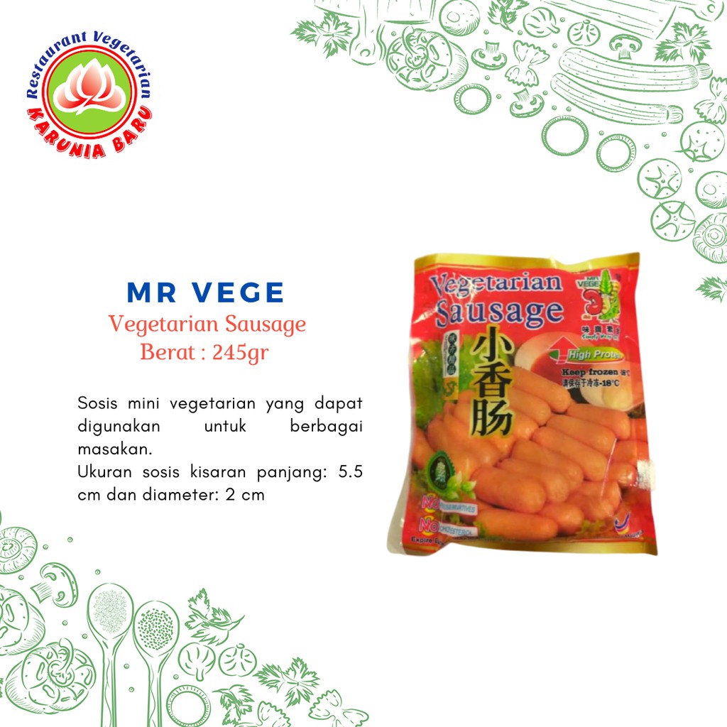 

MR VEGE Vegetarian Sausage/Sosis Vegetarian