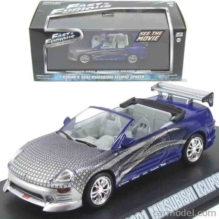 Diecast mobil  1:43 Roman's 2001 Mitsubishi Eclipse Spyder Fast Furiou B745