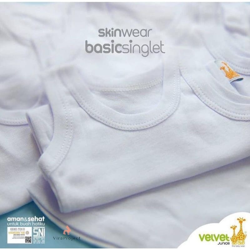 SINGLET PUTIH ORIGINAL VELVET JUNIOR / SINGLET ANAK COWOK CEWEK / SINGLET PUTIH KAOS DALAM ANAK