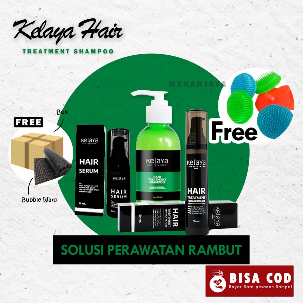 KELAYA HAIR TREATMENT SHAMPOO Original BPOM Sampo Alami Mencegah Rambut Bercabang Rontok Kebotakan SAMPO KELAYA