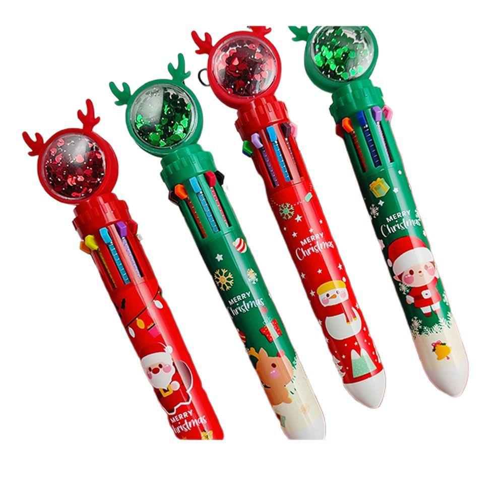 Preva 1pc Pena Ballpoint Natal Kartun Elk Sd Xmas Alat Tulis Cowok