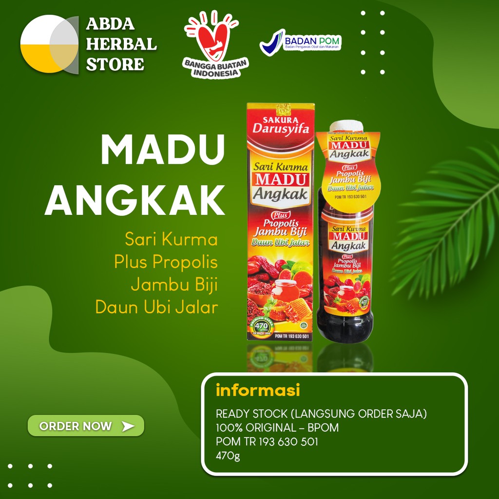 

Sakura Darusyifa | Madu Angkak - Sari Kurma Plus Propolis Jambu Biji Daun Ubi Jalar (470gr-BPOM)