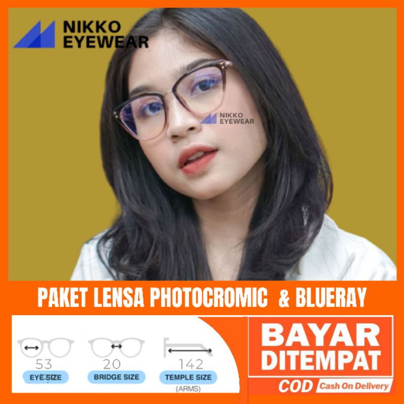 Paket Kacamata 58825 Lensa Antiradiasi Photocromic Blueray