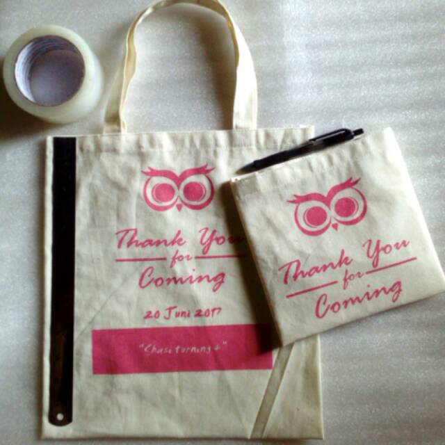 

Tas blacu, tas souvenir ulang tahun anak, tas jinjing uk. 30*35+sablon