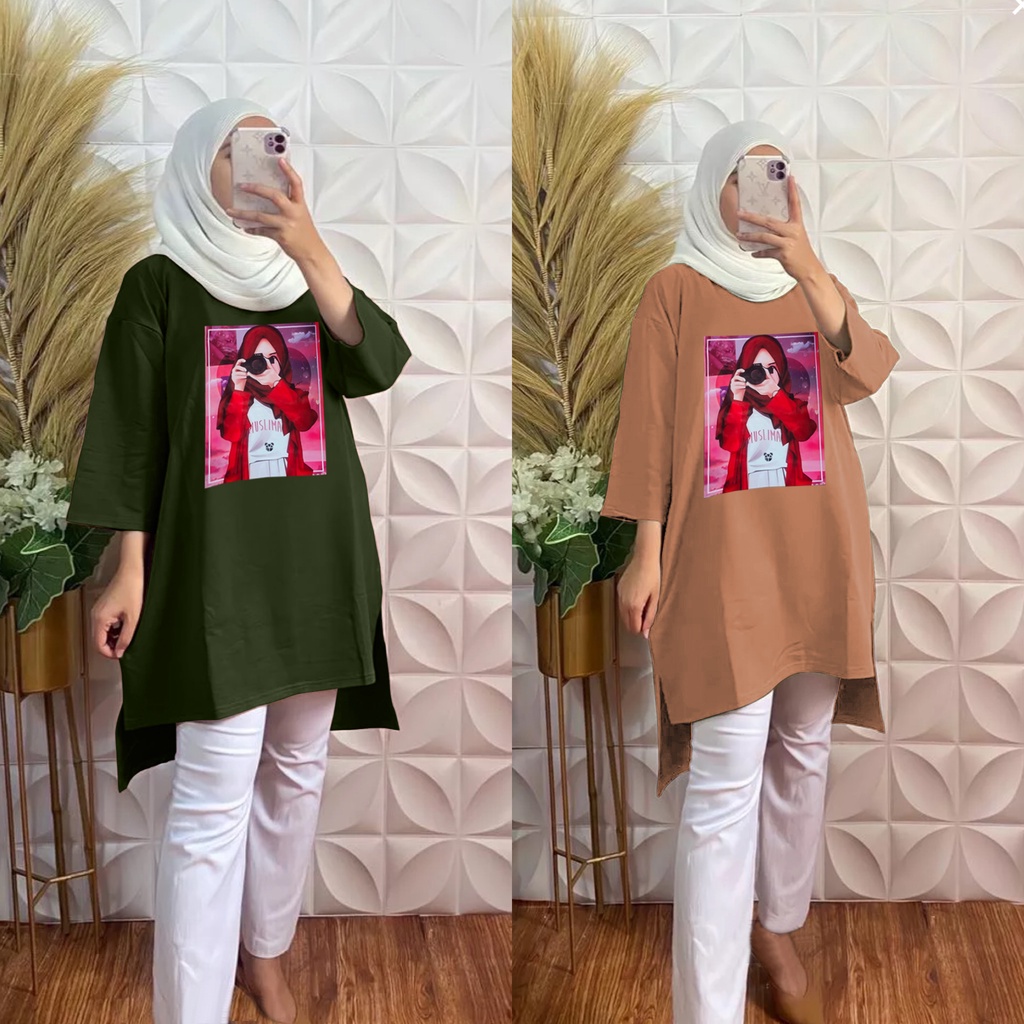 GR TUNIK OVERSIZE BASIC KAOS JUMBO GAMBAR PRINT DTF LEMBUT (BUKAN SABLON) TUNIK BABYTERRY SR572