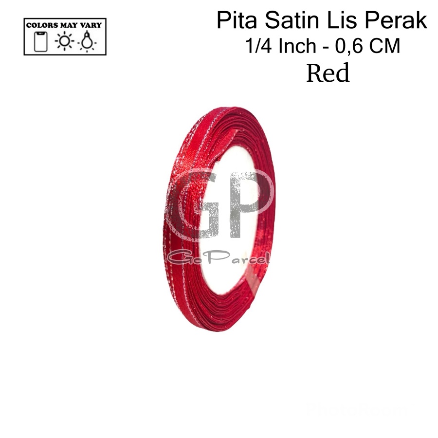 ( Rol 20 Yard ) PITA SATIN LIST PERAK 1/4 INCH / PITA KADO 0.6 CM / 6 MM