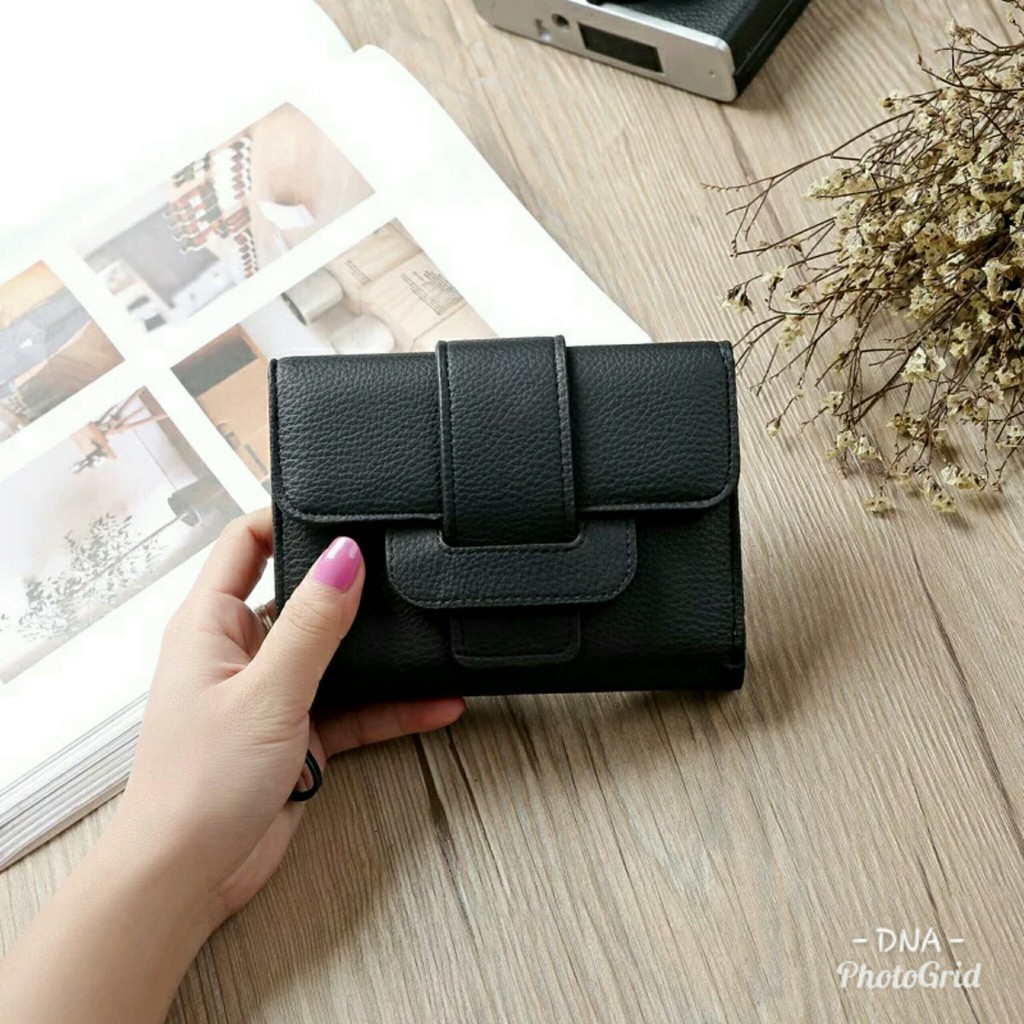 Dompet Wanita Mini Bowinner Lucu Bahan Taiga Size 10x10 Warna Maroon Hitam Cream Abu Pink Dan Navy