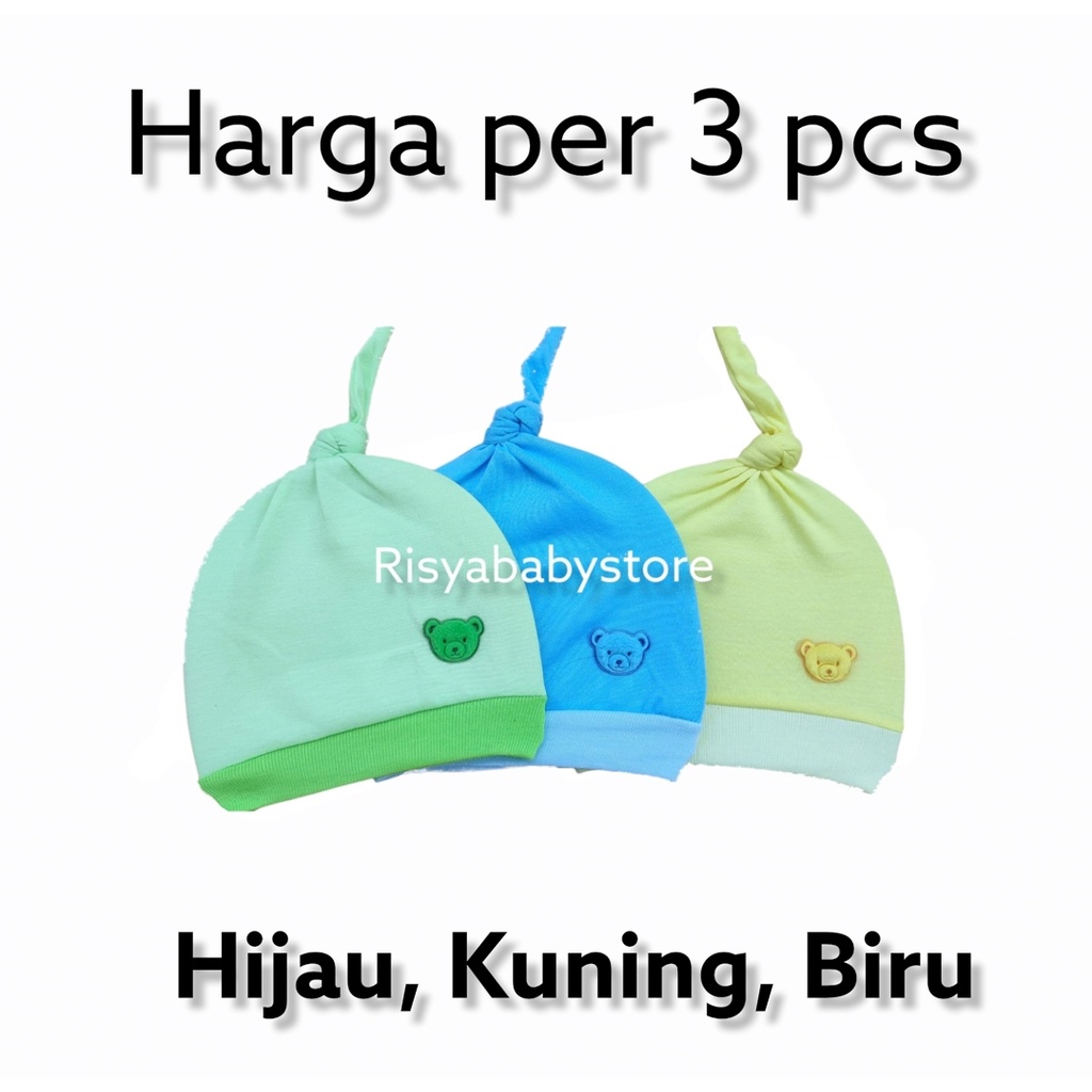 3 pcs topi bayi baru lahir/ topi bayi lucu