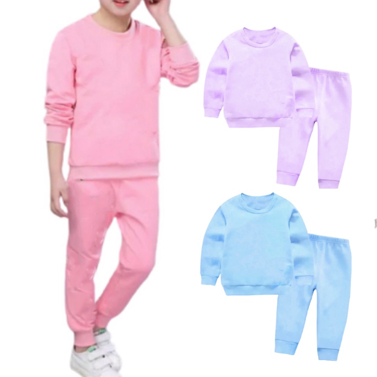 Setelan Sweater Anak Polos Basic Oblong/Set Sweater Anak