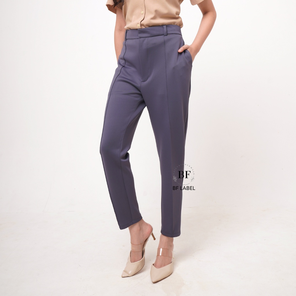 BF Label - Rhea Pants | Celana Kerja Wanita Basic Scuba Premium Size S M L XL