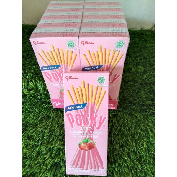 Glico Pocky MINI PACK STRAWBERRY / STROBERI - (HARGA PER 10 BOX)