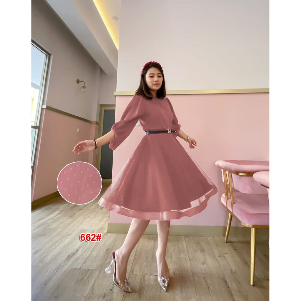 Dress Natal fashion wanita / Dress chibie2 fashion / Dress scuba Jessica Collection 662#