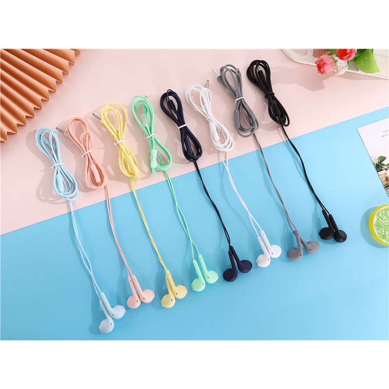 【33LV.ID】Headset Handsfree U19 Macaron Matte Color Hifi Extra Bass Pack Plastik