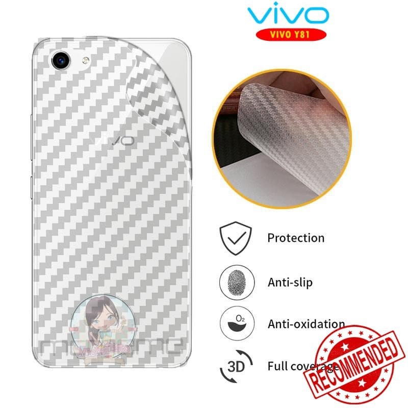 VIVO Y1S/Y81/Y83/Y71/Y69/Y53 ANTI GORES BELAKANG SKIN BACK CARBON,GARSKIN BELAKANG