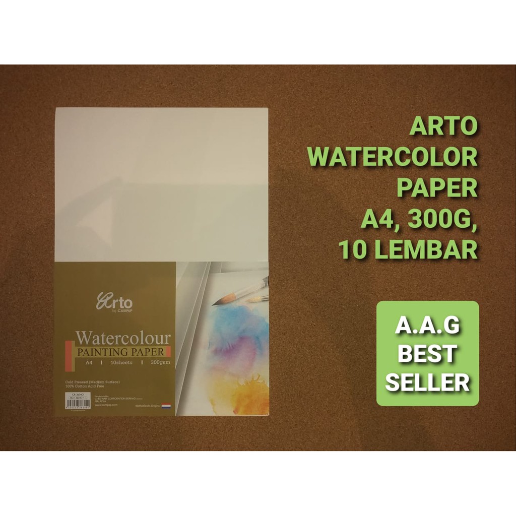 

ARTO WATERCOLOUR PAPER A4, 300G, 10 LEMBAR