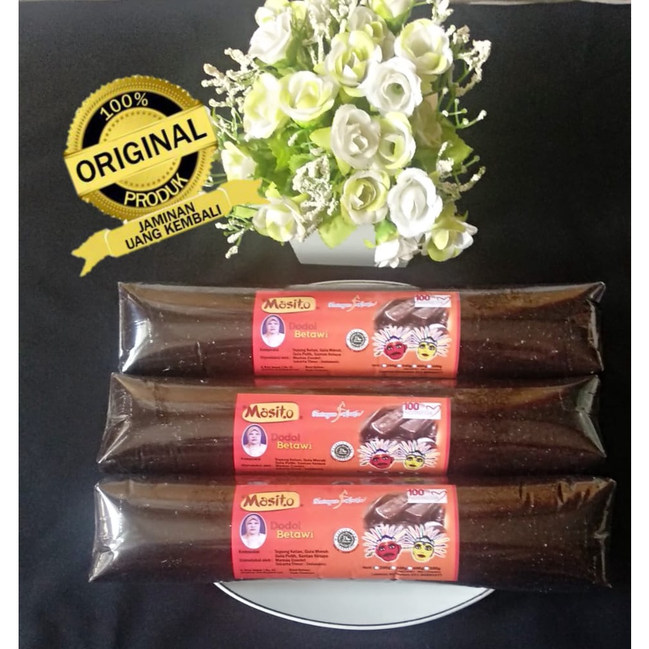 KETAN HITAM_Dodol Condet Betawi Gulungan/bentelan  isi 3 ,    1,5kg