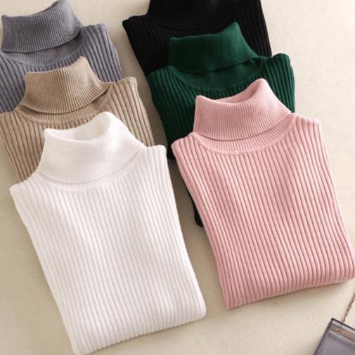 ♢ Atasan Wanita Baju Rajut DAISY Turtleneck - Coral ✽