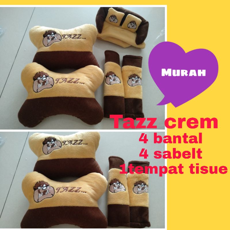 paket hemat bantal leher mobil tulang tempat tisue set 9 pcs MOTIF banyak merah hitam biru abu pink