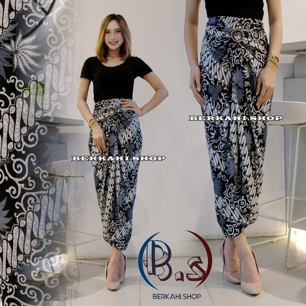 Rok Lilit Batik Bawahan Kebaya Modern Rok Serut Batik rok lilit batik kain lilit murah lilit batik modern motif kenanga silver