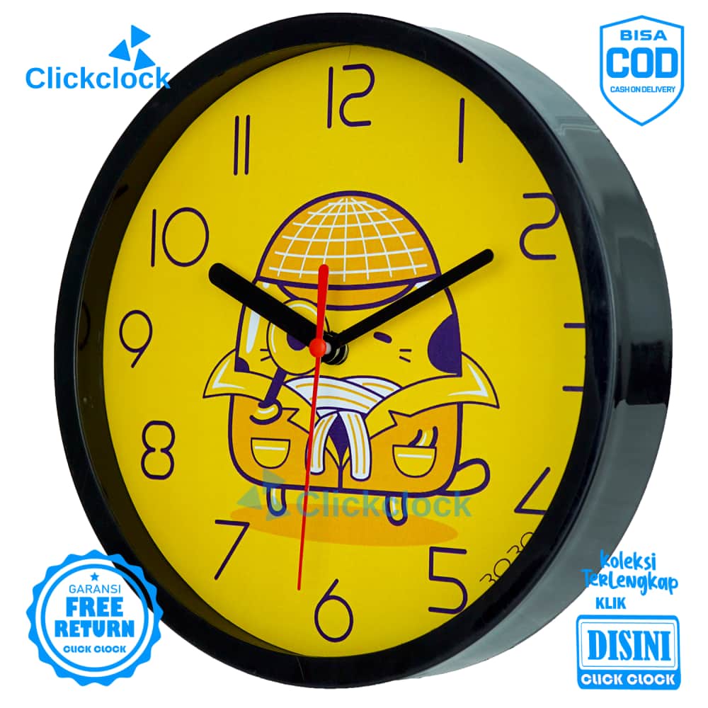 Jam Dinding Analog Karakteranak Detective Boba BB1233 Besar Dekorasi Kamar Murah