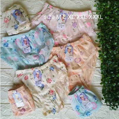 CD Celana Dalam Wanita Dewasa motif Bunga | isi 12 PCS | Size M-L-XL-3L-4L | Bunga Mawar