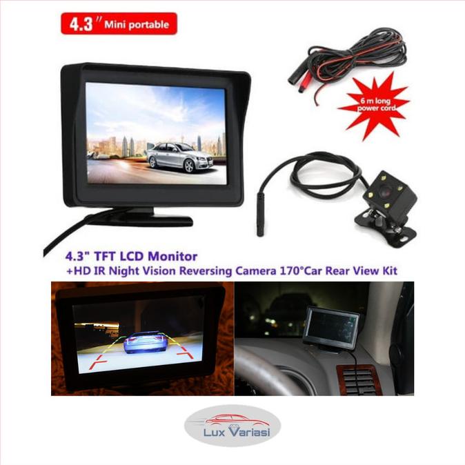 TFT Monitor 4.3 inch + Kamera Parkir Mundur Mobil