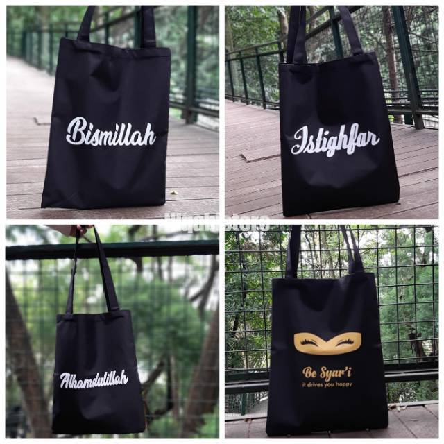 Totebag muslimah wanita  bismillah syari