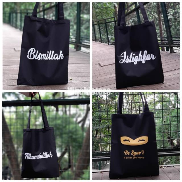 Totebag muslimah wanita  bismillah syari