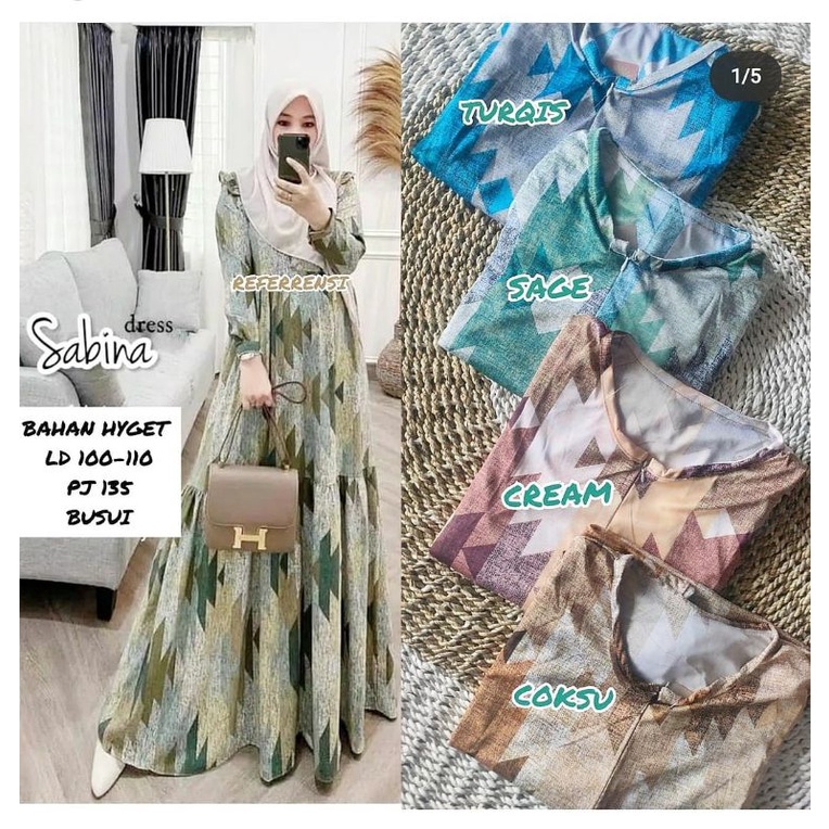 gamis dress hyget abstrak kekinian