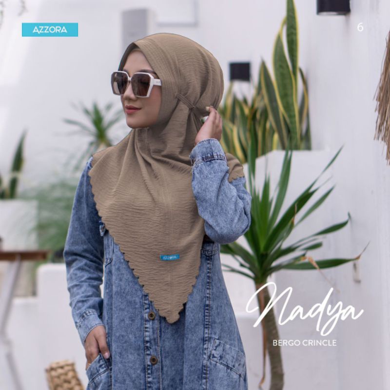 jilbab bergo crinkle Nadya free masker ORI AZZORA-Milo