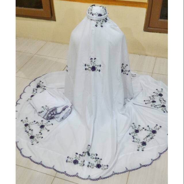 Mukena putusan bordir/mukena potongan bordir/mukena polino bordir