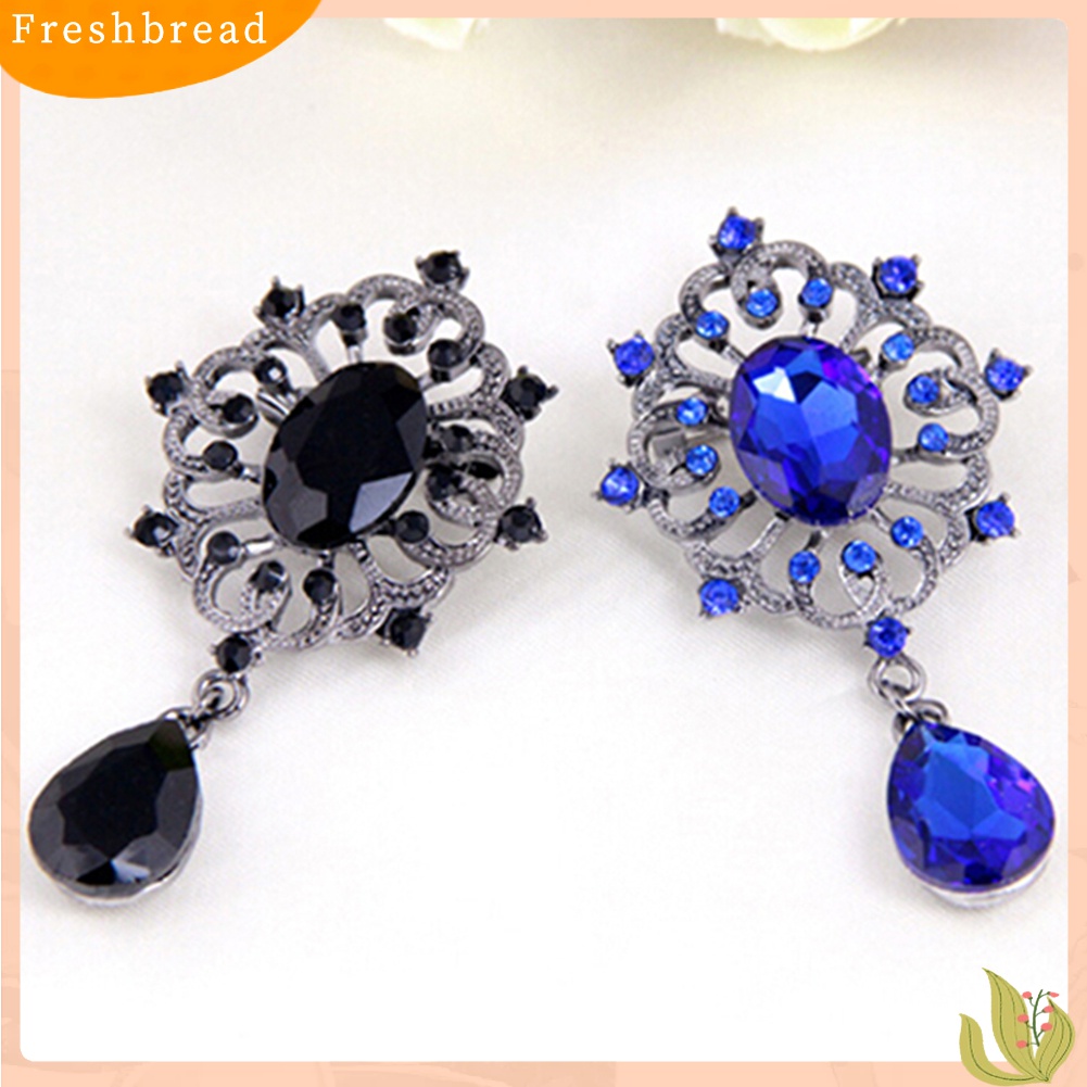 [ TERLARIS]Women's Luxury Rhinestone Alloy Brooch Pin Large Waterdrop Pendent Party Jewelry