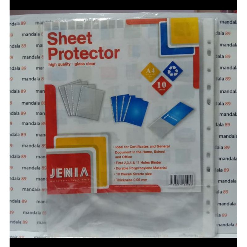 

PLASTIK PP POCKET A4 @10 lembar merk Jenia